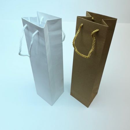 Paper Bottle Bags with Cotton Handles - Unbranded.